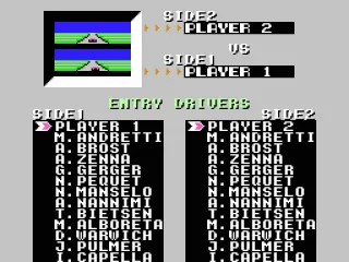 Select from a number of racing stars in the 2-player mode