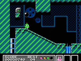 A cannon ball is about to land on poor Mr. Gimmick's head