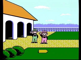 Mario and Luigi leave the clubhouse for a round of golf