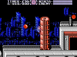 Unlike the first game in the series, Ninja Gaiden II allows you to freely climb surfaces.