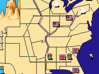 The game map allows you to move units around the battle front