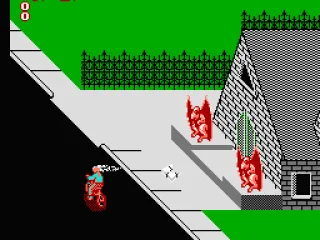 A strange house with two gargoyles shooting at me. I shoot right back