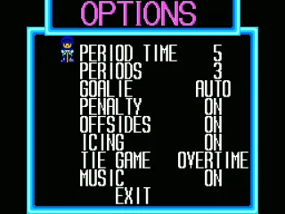 Options screen