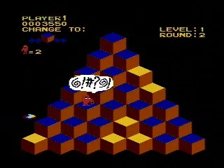 Q*Bert has been hit by an enemy!