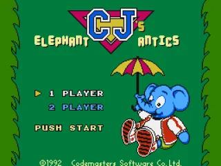 C.J.'s Elephant Antics title screen