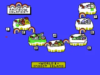 A map of the Rainbow Islands