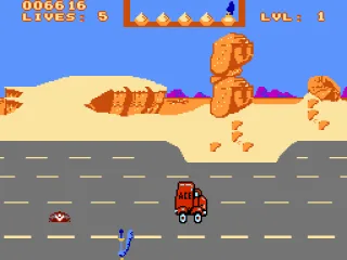 Wile E. gets hit by the same truck