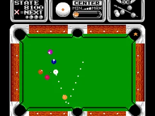 The dotted line indicates the path of the cue ball when hit.