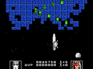 Attacking a swarm of green dots.