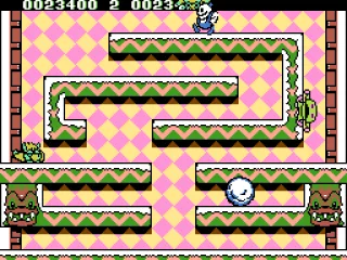 The snow ball rolls across the floor