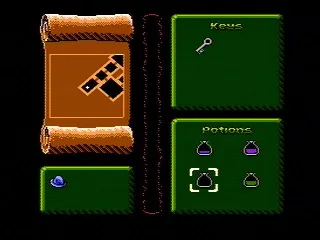 Map and inventory screen