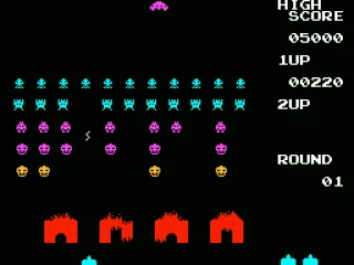 A spaceship flies by