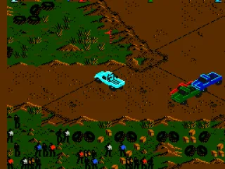 Trucks crashing into each other.