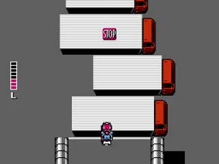 Sort of a stunt course where you have to traverse the tops of trucks