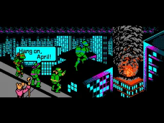 Turtles on their way to save April.