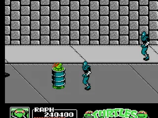 Caught in a barrel, the ninja turtle is stuck