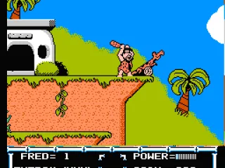 Whacking this dinosaur will launch Fred into the air