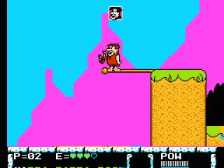 Barney can stand on a rope for an instant and jump to reach the extra life.