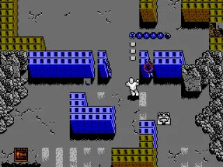 Iceman shoots at a snake enemy