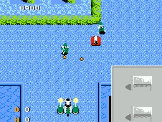 A power-up is on the screen.