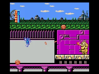 Jake, as the flying guy, beating an enemy.