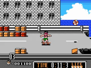 Bouncing beach balls can knock you off of your skateboard if you aren't careful...