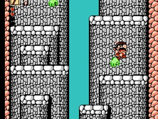 Climbing the cliffs in the tutorial stage