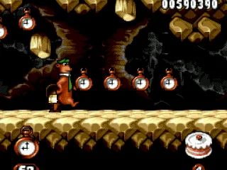 While Yogi Bear collects a new row of clocks, two top-falling stones are about to pester his way...