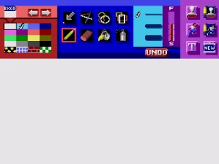 Starting off with a blank, white canvas with the tools being displayed above it.