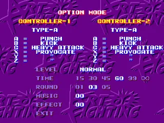 You can use the three or six button controllers with this game.