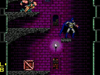 Batman is riding a platform