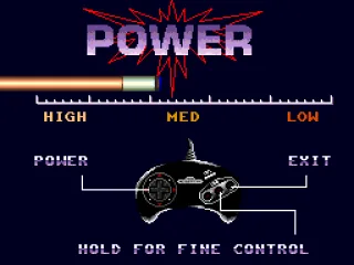 Setting the power of the shot.