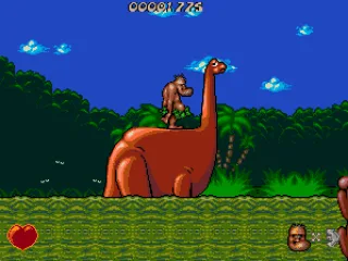 Use the dinosaur to cross water