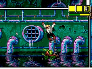 Hanging on the railing and battling nasty things