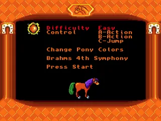 Options menu. Note the music choice. Brahms' 4th Symphony! Wow!