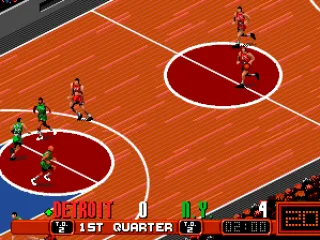 About to cross the half court line