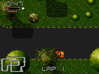 Driving under a tree.