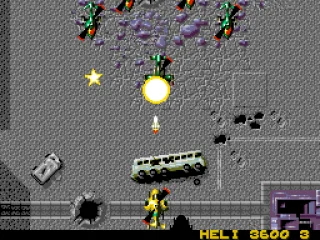 An enemy getting shot down.