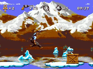 Jumping over ice water in Tibet.