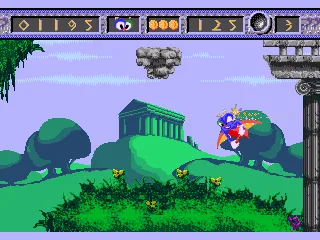 Izzy can morph into different sportsmen; in here, a glider