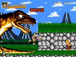 Caught by surprise that the dinosaur woke up