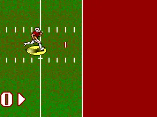 Running towards the end zone.