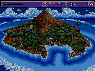 The map of the island; the fairy hovers above your location.