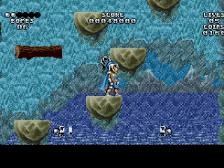 Lots of platforms in this watery level