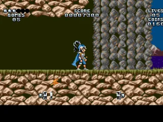 No, you can't go further. The wall is blocking your path