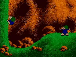 Intro: Lemmings climbing up.