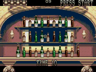 Bonus stage: Shoot as many bottles as possible within the time limit.