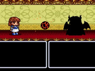 Arle gets hit by a magic spell