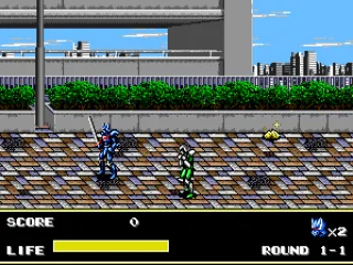 Carrying a big sword.