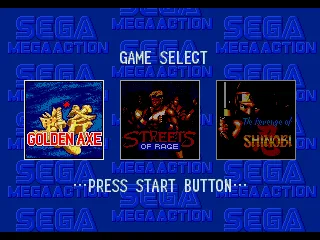 Game selection screen
